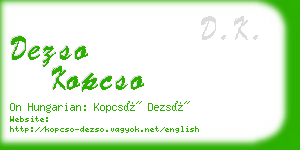 dezso kopcso business card
